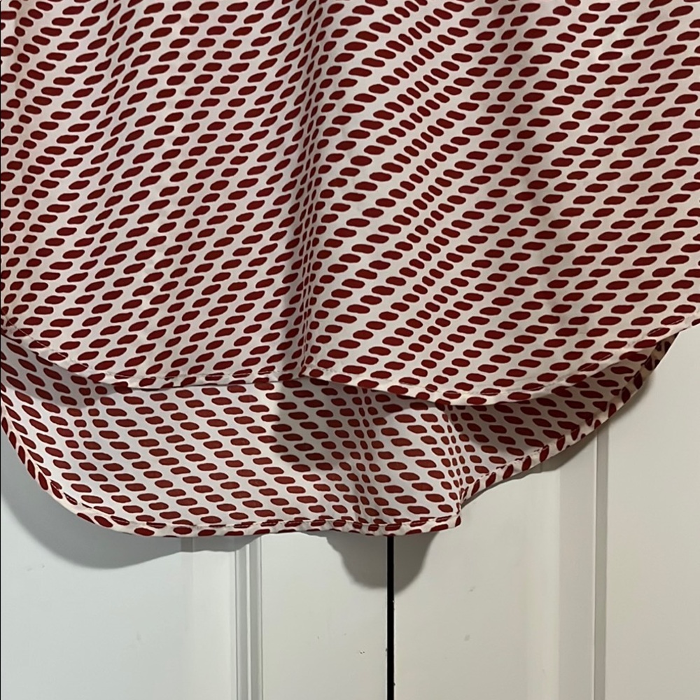 NWOT Banana Republic Asymmetrical Red and White Cap Sleeve Top - Picture 3 of 7